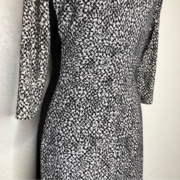 Lauren Ralph Lauren black white graphic print sheath dress size 8 - Picture 8 of 14